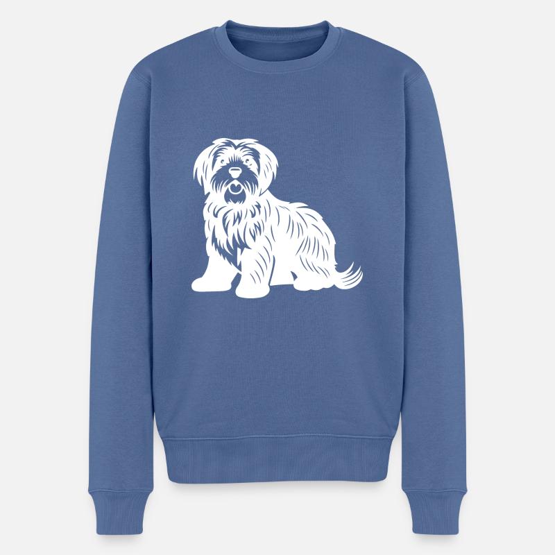 Silhouette de chien havanais - Pull Premium bio Homme - bleu pigeon