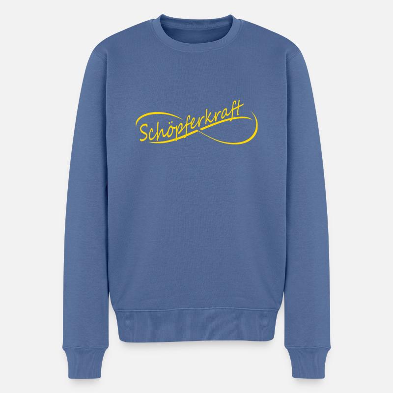 Schöpferkraft - Männer Premium Bio Pullover - Taubenblau