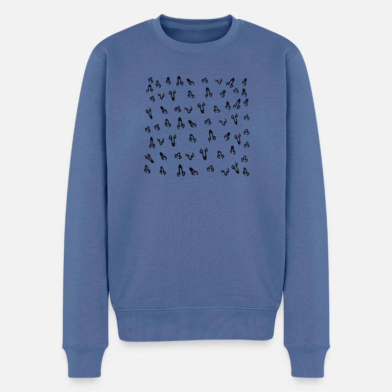 Sexy Penisse - Männer Premium Bio Pullover - Taubenblau