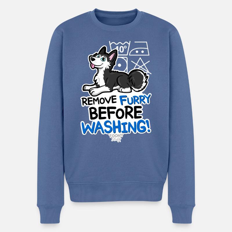 Husky Remove furry before washing - Pull Premium bio Homme - bleu pigeon