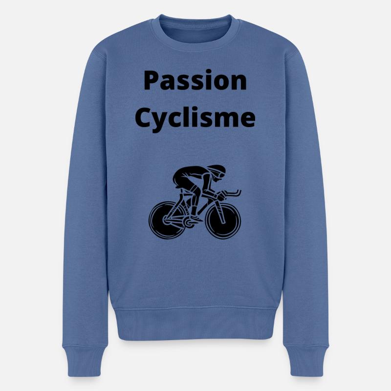 passion cyclisme - Pull Premium bio Homme - bleu pigeon