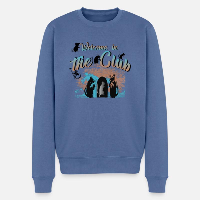 Rats Art Design 2 - Männer Premium Bio Pullover - Taubenblau