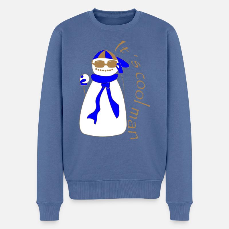 C’est cool man - Pull Premium bio Homme - bleu pigeon
