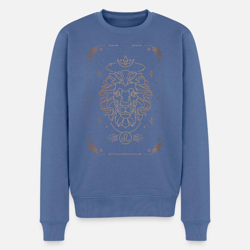 Löwe-Zeichen: Sternbild - Männer Premium Bio Pullover - Taubenblau