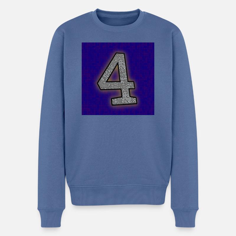 4 (Vier) - Abbild - 2023 - Männer Premium Bio Pullover - Taubenblau