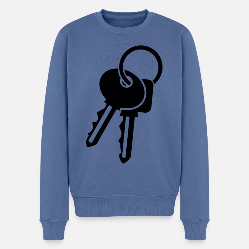 Porte-clés - clé - idée cadeau - Pull Premium bio Homme - bleu pigeon