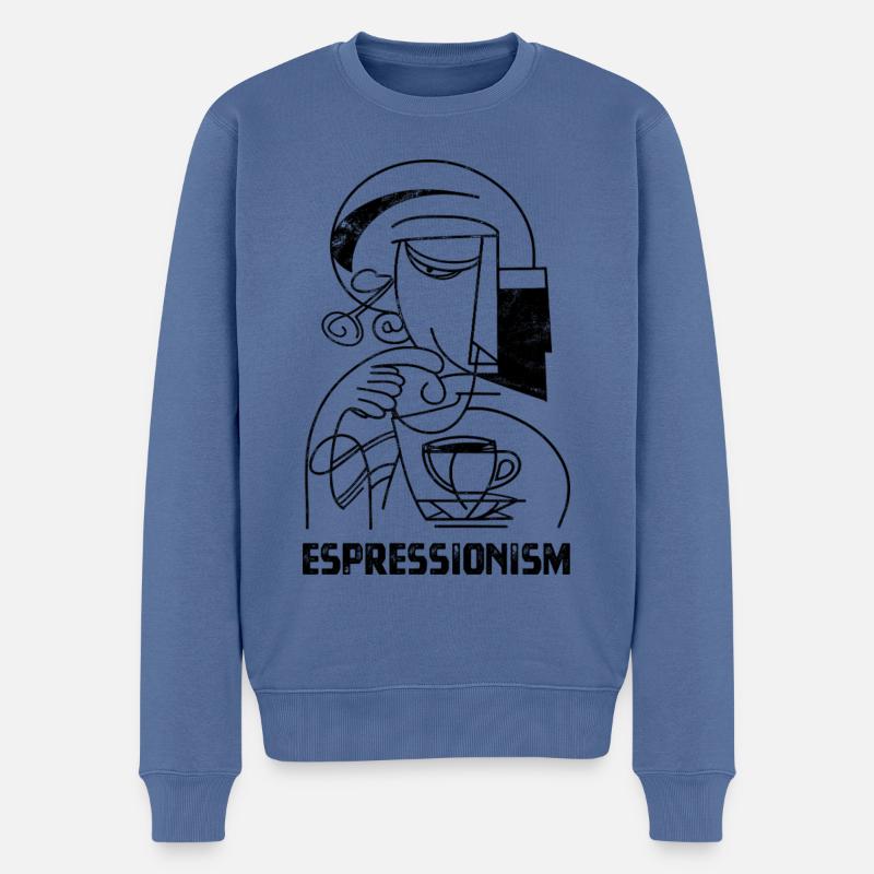 Espressionism - Espresso - Kaffee trinken - Männer Premium Bio Pullover - Taubenblau