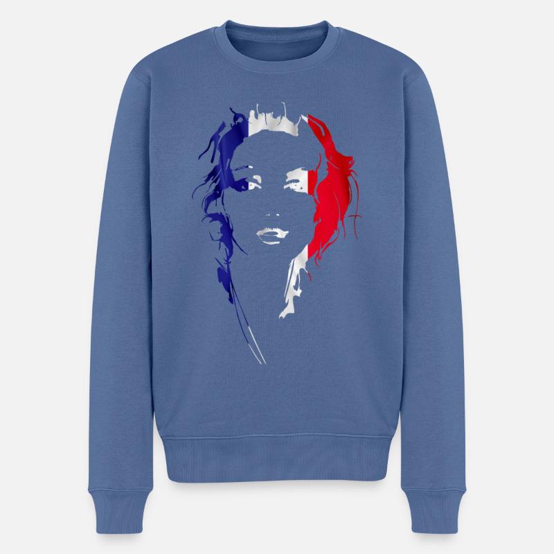 Visage franc - Pull Premium bio Homme - bleu pigeon