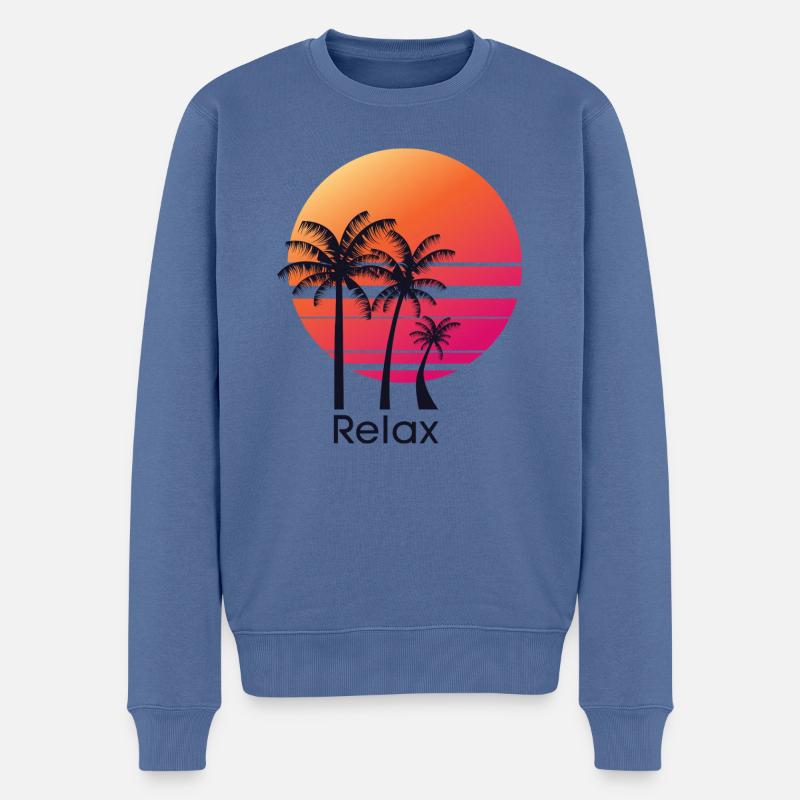 Relax - Männer Premium Bio Pullover - Taubenblau