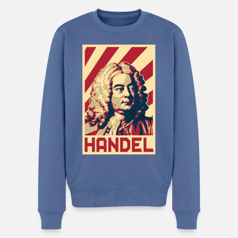 Georg Friedrich Händel - Männer Premium Bio Pullover - Taubenblau