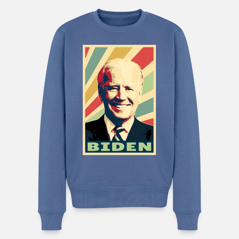 Joe Biden Vintage Farben - Männer Premium Bio Pullover - Taubenblau