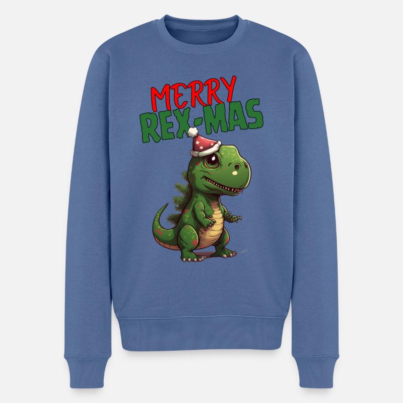 Joyeux Rex-Mas - Pull Premium bio Homme - bleu pigeon