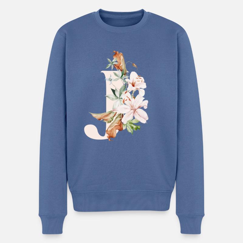 J - Pull Premium bio Homme - bleu pigeon
