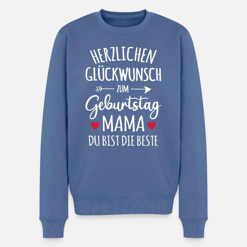 Mama Geburtstag beste Mutter Geschenk Glückwunsch - Männer Premium Bio Pullover - Taubenblau