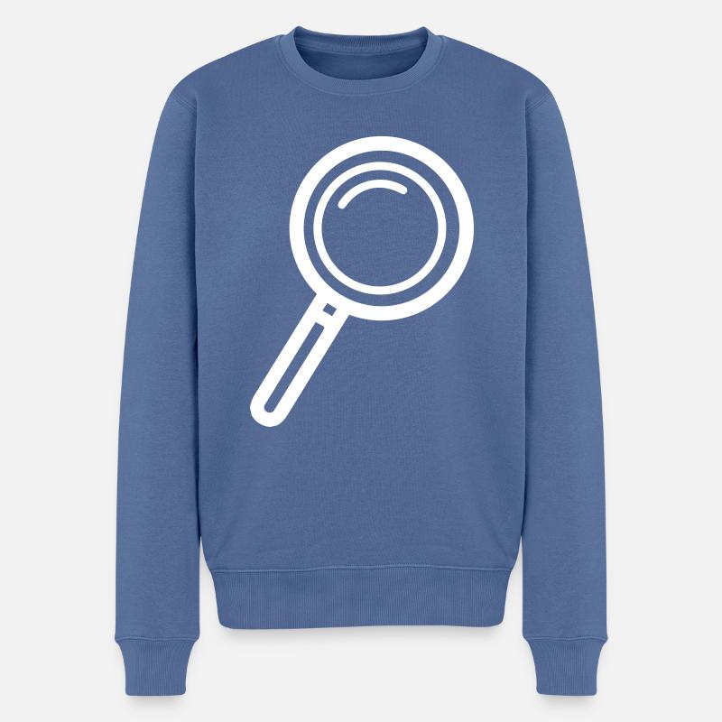 Icône de loupe - Pull Premium bio Homme - bleu pigeon