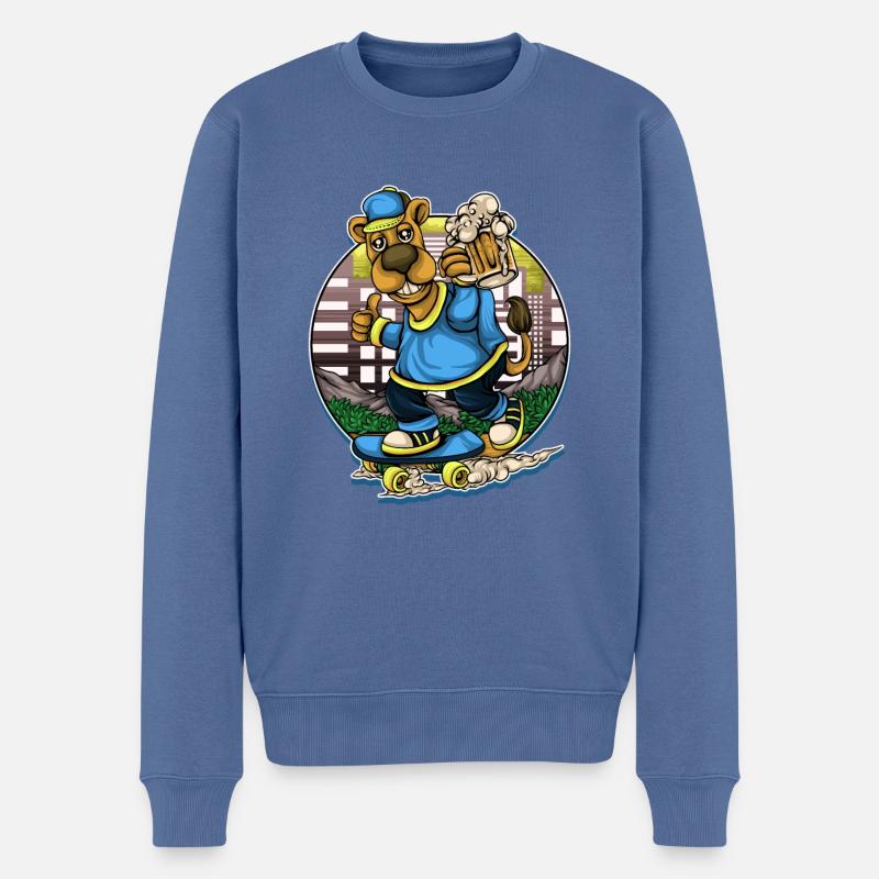 Blue Camel - Männer Premium Bio Pullover - Taubenblau