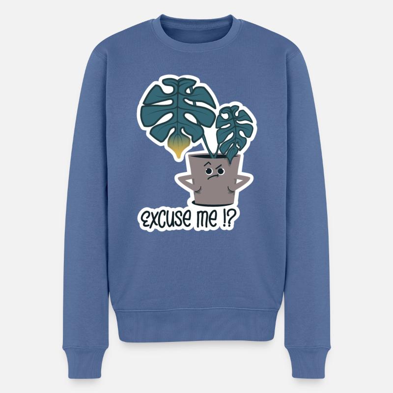 Pflanze - excuse me!? - Männer Premium Bio Pullover - Taubenblau
