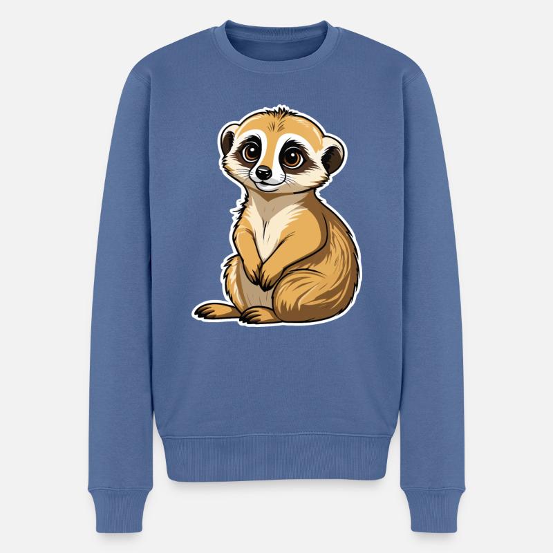 Suricate Illustration Mignonne - Pull Premium bio Homme - bleu pigeon