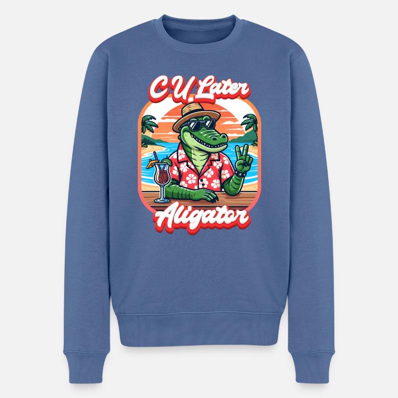 CU Aligator ultérieur - Pull Premium bio Homme - bleu pigeon
