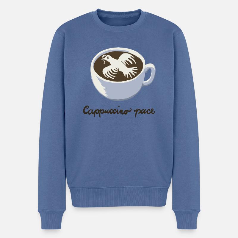 Cappuccino pace - Männer Premium Bio Pullover - Taubenblau