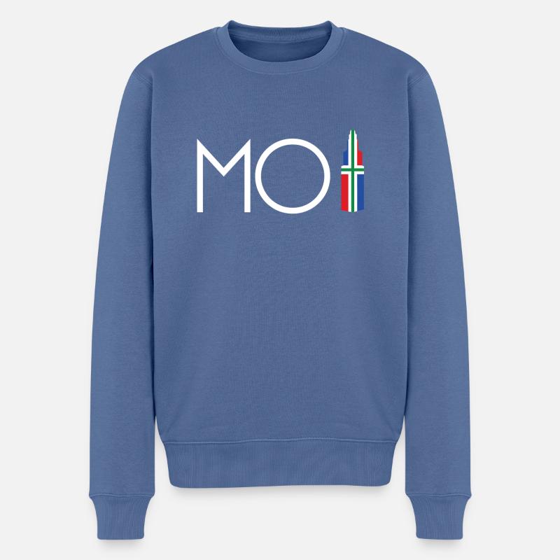 Moi! - Pull Premium bio Homme - bleu pigeon