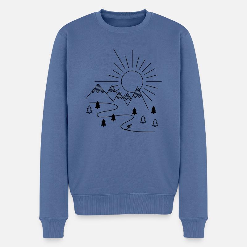 Ski - Pull Premium bio Homme - bleu pigeon