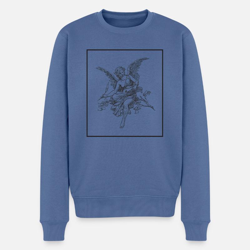 Angel Engel - Männer Premium Bio Pullover - Taubenblau