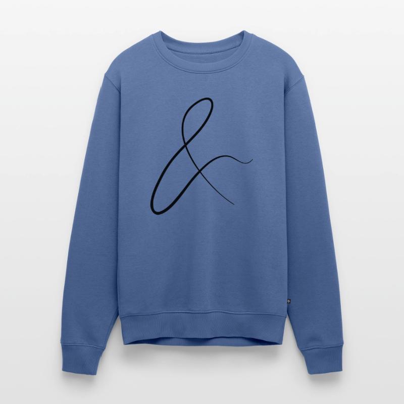 and characters in cursive script Men's Premium Organic Jumper