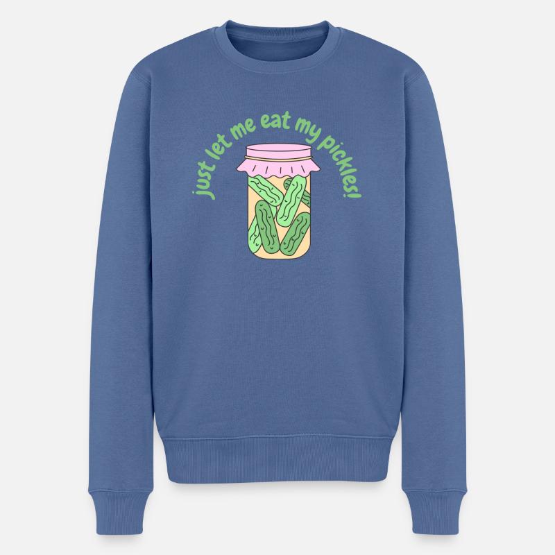 Pickles - Männer Premium Bio Pullover - Taubenblau