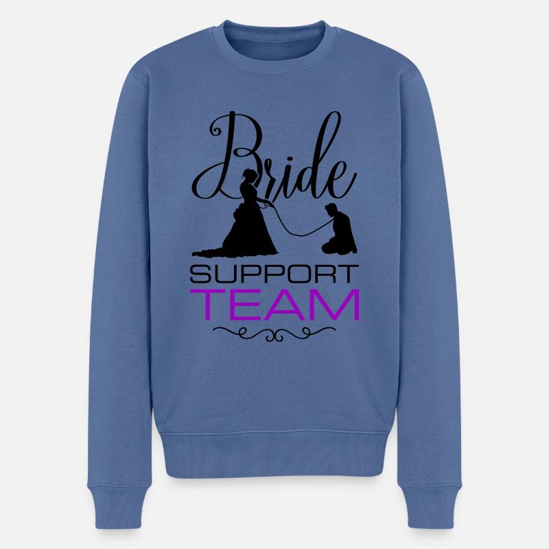 Braut Support Team Hochzeit - Männer Premium Bio Pullover - Taubenblau
