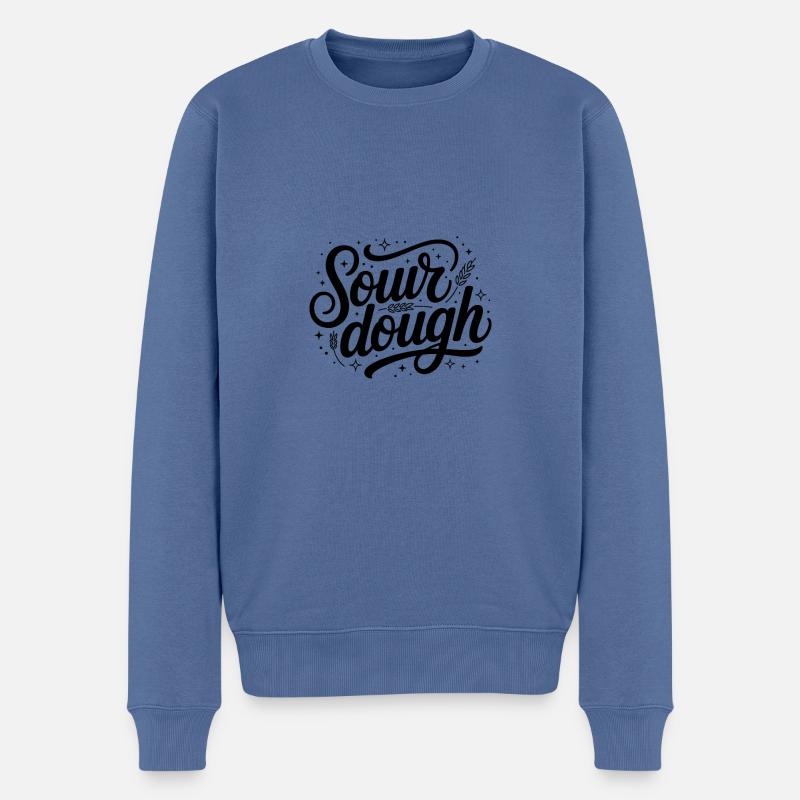 Sauerteig - Cool Bread Logo - Männer Premium Bio Pullover - Taubenblau