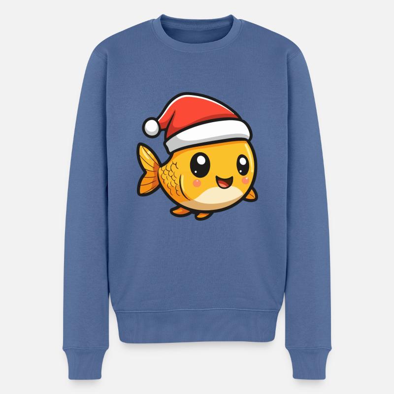 Goldfische Weihnachten Niedlich - Männer Premium Bio Pullover - Taubenblau