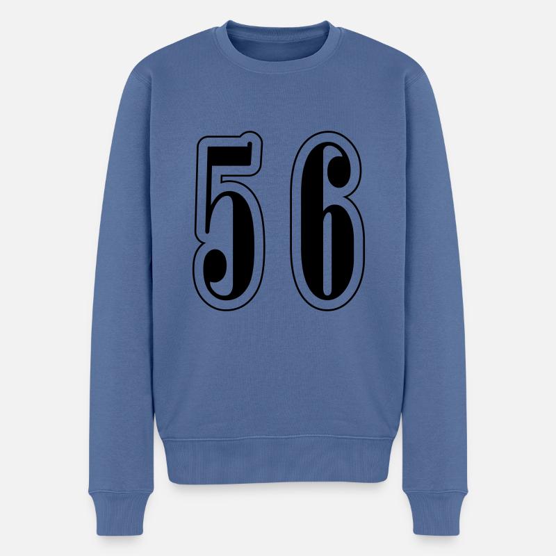 56 Symbole numérique - Pull Premium bio Homme - bleu pigeon