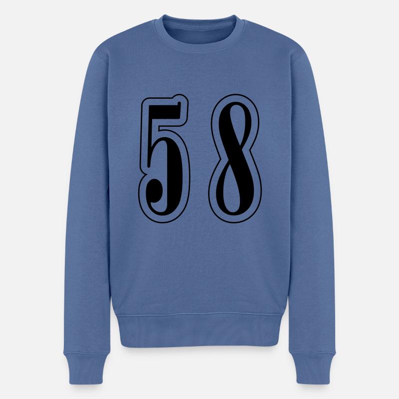 58 Symbole numérique - Pull Premium bio Homme - bleu pigeon