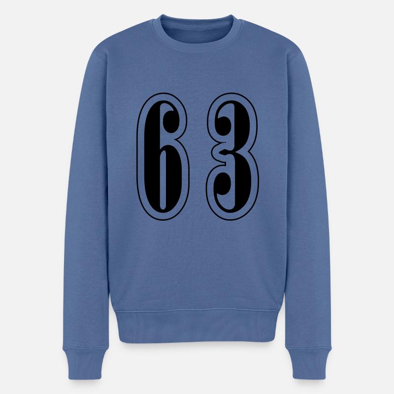 63 Zahl Symbol - Männer Premium Bio Pullover - Taubenblau