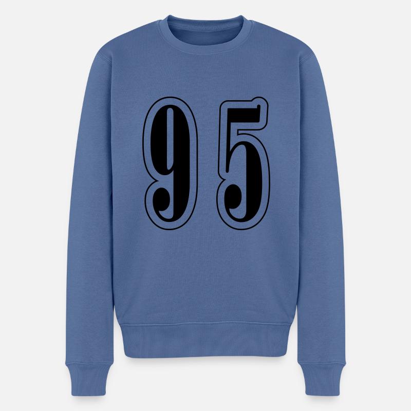 Symbole du chiffre 95 - Pull Premium bio Homme - bleu pigeon