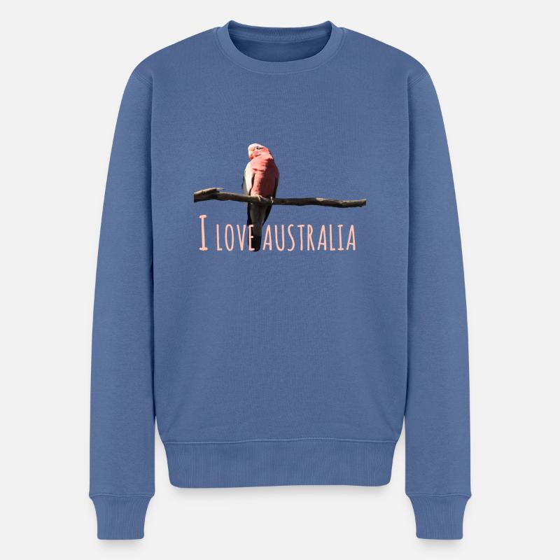I Love Australia - Männer Premium Bio Pullover - Taubenblau