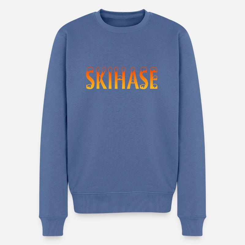 Skihase - Männer Premium Bio Pullover - Taubenblau