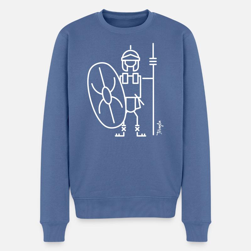 Römischer Legionär auf der Wache - Männer Premium Bio Pullover - Taubenblau