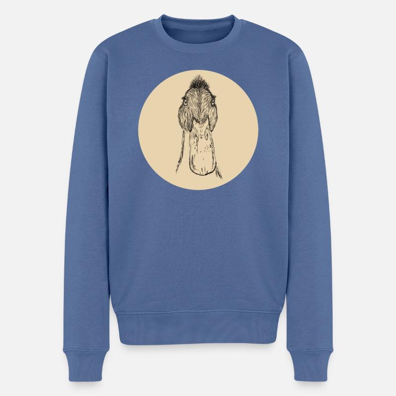 Canard Karl-Heinz jaune - Pull Premium bio Homme - bleu pigeon