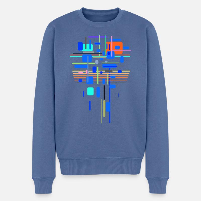 Conception de modèles d’architecture - Pull Premium bio Homme - bleu pigeon