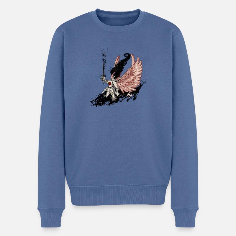 Pfad - Männer Premium Bio Pullover - Taubenblau