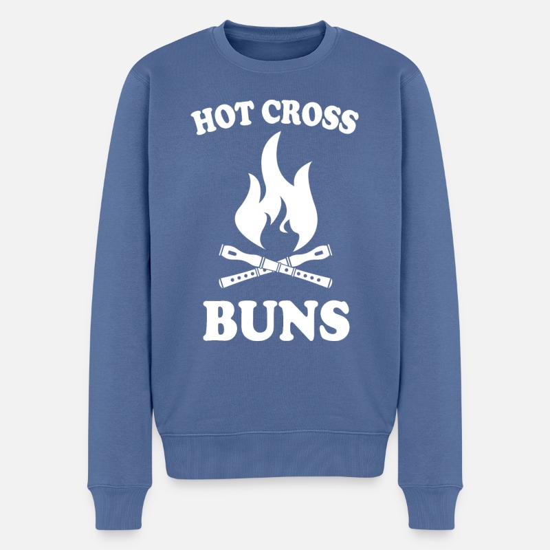 Hot Cross Buns - Pull Premium bio Homme - bleu pigeon