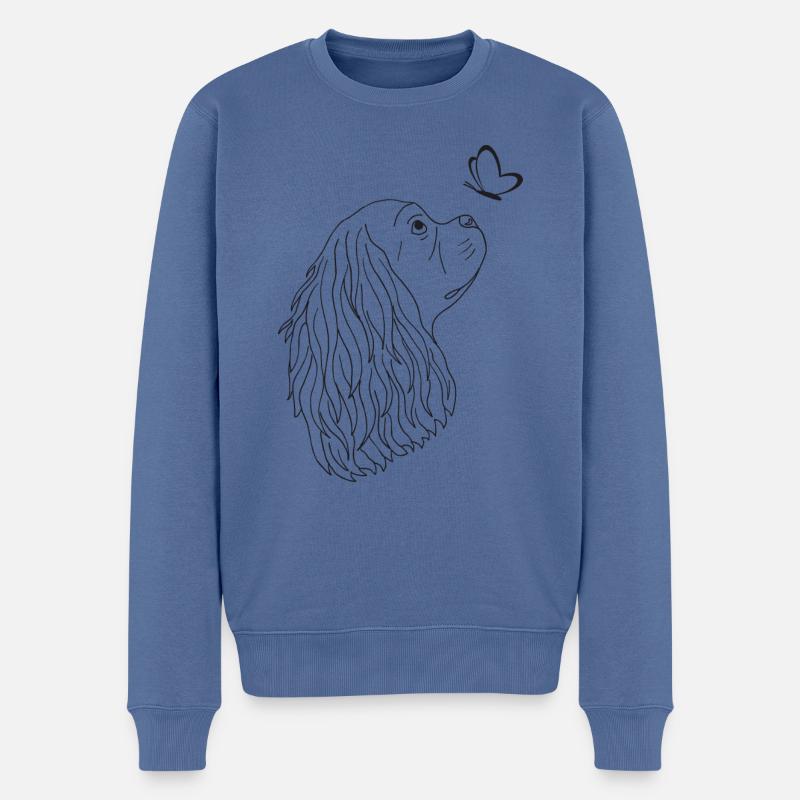 Cavalier King Charles Spaniel - Männer Premium Bio Pullover - Taubenblau