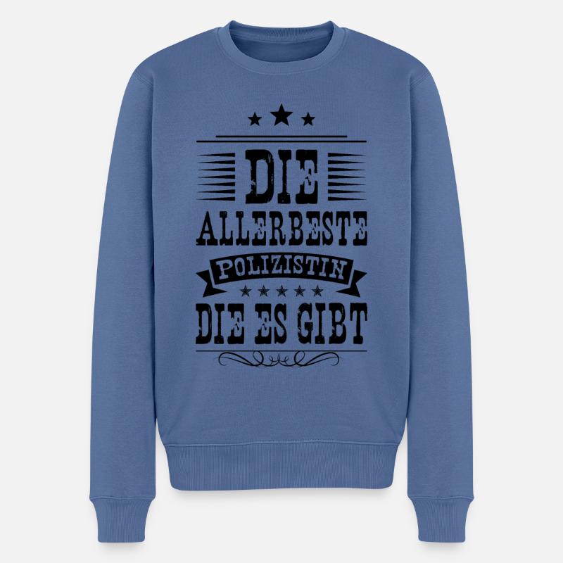 Allerbeste Polizistin - Männer Premium Bio Pullover - Taubenblau