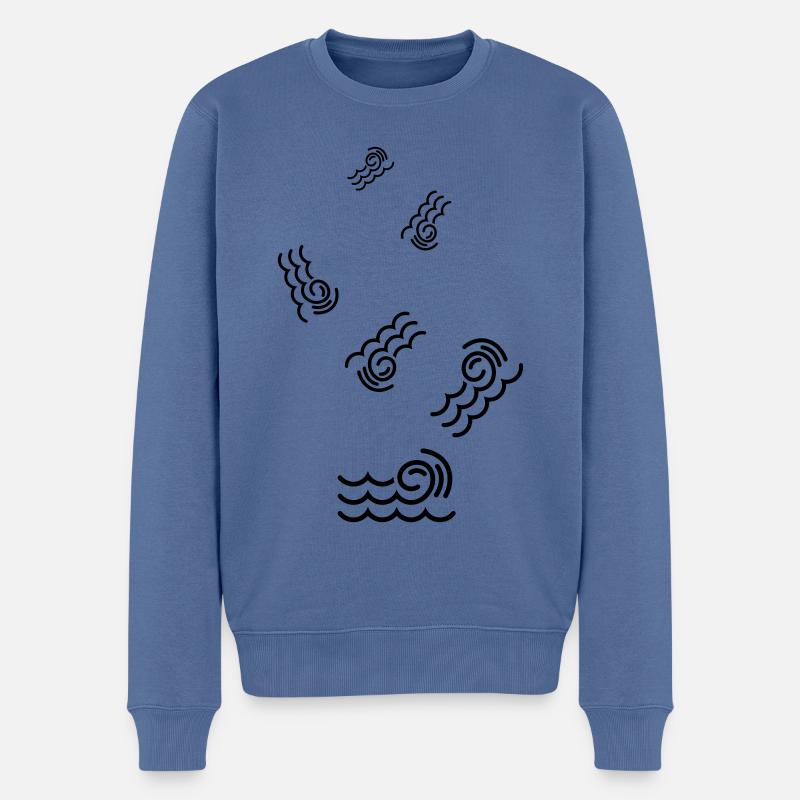 Icône d’onde - Pull Premium bio Homme - bleu pigeon