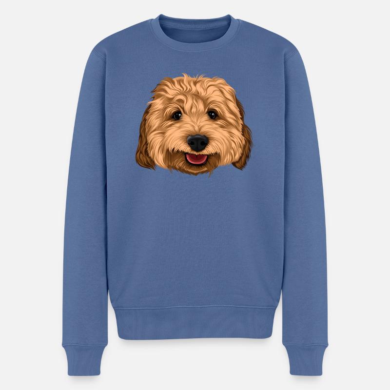 Joyeux Cockapoo - Pull Premium bio Homme - bleu pigeon