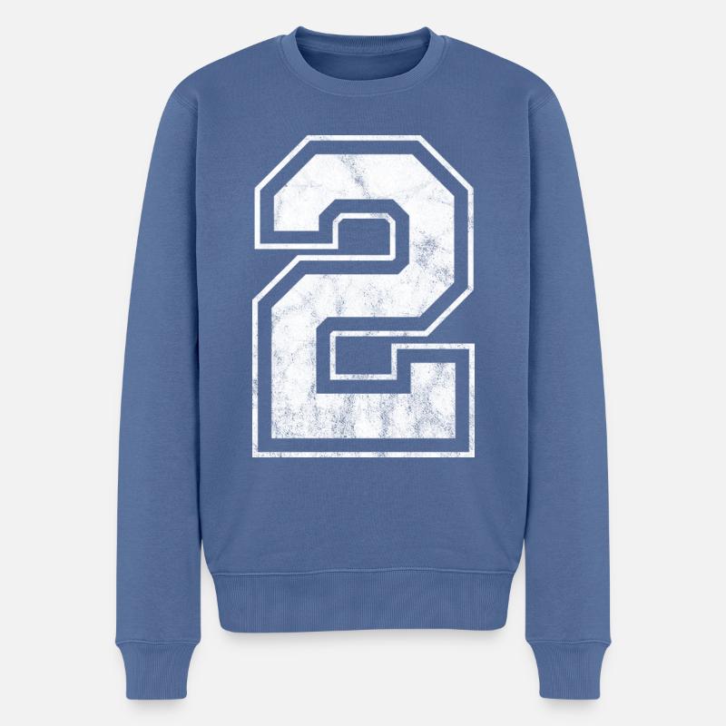 Numéro 2 - Pull Premium bio Homme - bleu pigeon