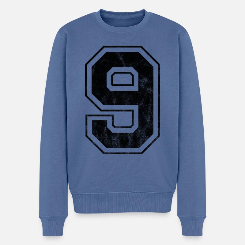 Numéro 9 - Pull Premium bio Homme - bleu pigeon