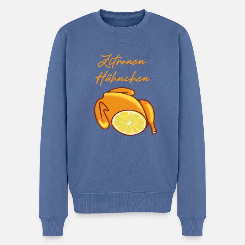 hähnchen.hühnchen,zitrone,zitronenhühnchen,comic - Männer Premium Bio Pullover - Taubenblau